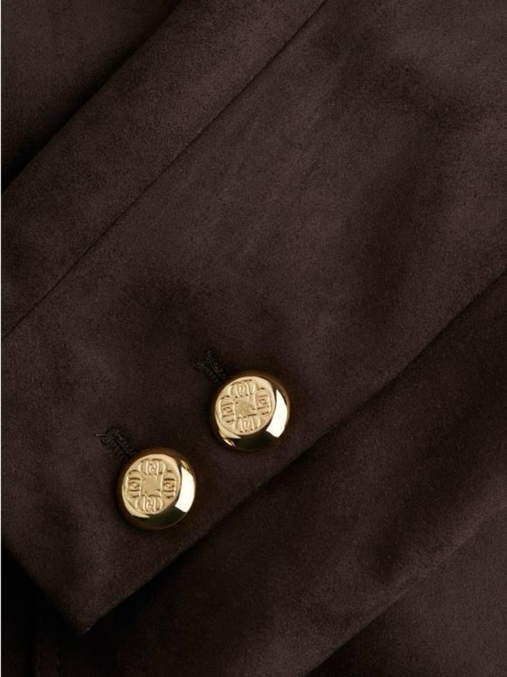 H&M Brown Suede Jacket with Gold Buttons - Picture 3 of 3
